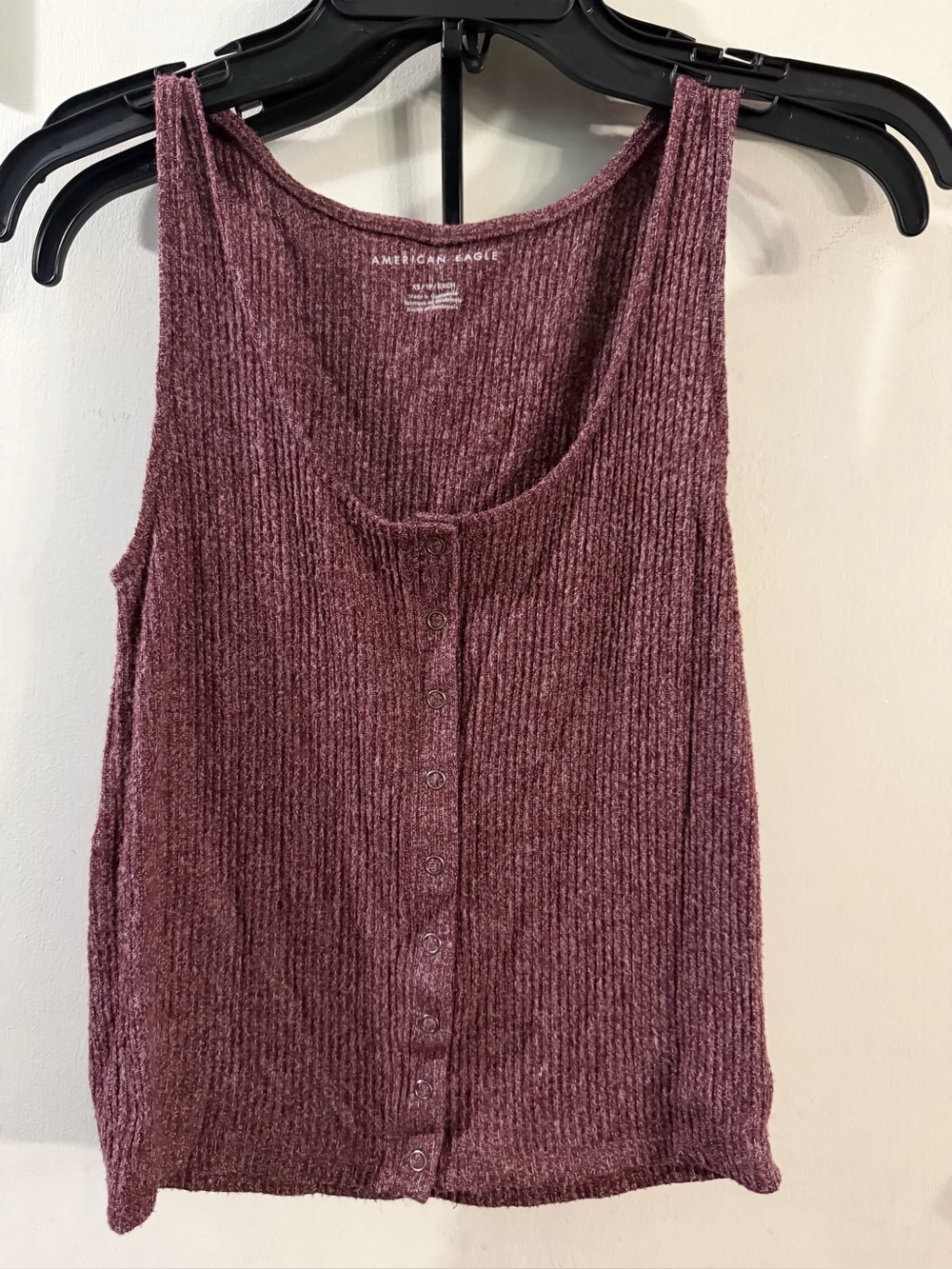 American Eagle XS Ribbed Henley Tank Top